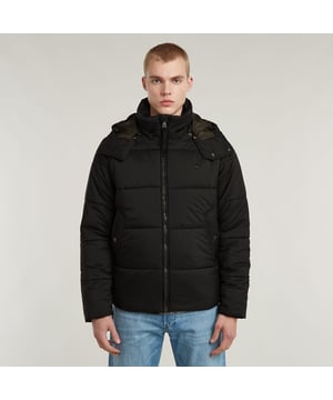 Detachable peak hood, raised front, drawcords inside. Zipper closure, pull strap. Welt pockets at the waist, snap button. Inner cuffs, ribbed. Inside: hanger loop, pull cord at the waist and an inner pocket. Zip closure. Padded jacket G-Whistler hooded offers a detachable hood with a raised front and pull cords. The peak can be fixated if preferred. Also the hem is adjustable, as there is a puller cord hidden inside. This padded jacket has welt pockets at the waist and an inner pocket. Ribbed inner cuffs block out the wind. 100% Recycled polyester. Densely woven