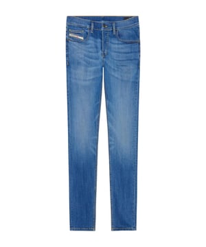 Deze slim fit jeans voor heren van Diesel is gemaakt van stretchdenim. Dit 5-pocket model heeft een knoopsluiting.details van deze jeans:stijlnaam: D-LUSTER5-pocket