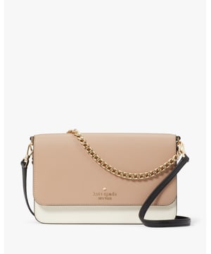 Madison Colorblock Saffiano Leather Willow Flap Convertible Crossbody, Metal Pinmount Logo, Back Zip Pocket,  Length: 6.00 Cm,  Width: 25.00 Cm,  Height: 24.80 Cm