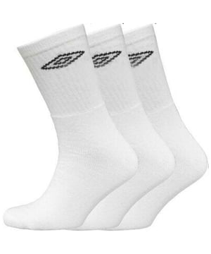 Umbro Mens Three Pack Socks Crew Sports Shoe Liner White