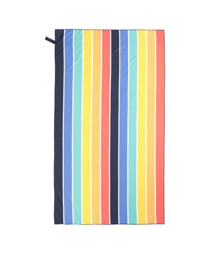 100% Polyester. Fabric Technology: Absorbent, Lightweight, Quick Dry. Fabric: Microfibre. Height: 150cm. Length: 85cm. Design: Printed, Rainbow, Stripe. Compact.