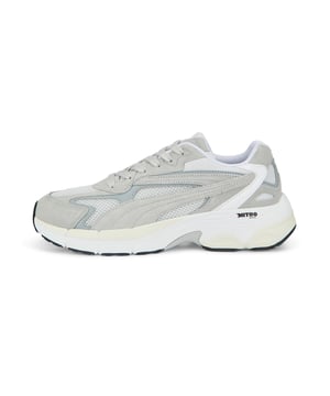 PRODUCT STORY Meet the Teveris Nitro, our latest high-tech sneaker engineered with NITRO foam. Incorporated at the midsole, NITRO foam provides top-level cushioning, a responsive stride, and a lighter-than-air feel. This silhouette draws on high-performance aesthetics inspired by our 2000s running range, making these sneaks the perfect choice for an active, athletic look. FEATURES & BENEFITS NITRO: Advanced nitrogen-injected foam designed to provide superior responsiveness and cushioning in a lightweight package DETAILS Mesh upper with synthetic underlays and suede overlaysCMEVA midsoleRubber outsoleSuede PUMA Formstrip on the lateral and medial sides