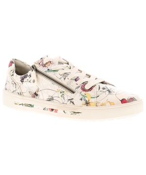 Los zapatos Jana son una celebración de la individualidad y la libertad de ser quien quieres ser. Estas zapatillas blancas para mujer presentan detalles superiores con estampado floral. suela de copa texturizada y cremallera de metal. Perfecto para cualquier ocasión informal. tus salidas diarias. viajes a la ciudad o un paseo por el parque.
