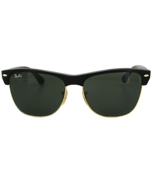 Ray-Ban Sunglasses 4175 877 Demi Shiny Black Green are an oversized version oval version of the classic clubmaster style which incorporates some of the design of the wayfarer also in the frame The large plastic top brow bar above the oval lenses with the metal rims still have that retro feel but with some contemporary design mixed in.