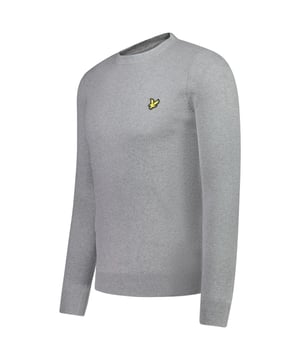 Lyle &amp; Scott Grey Jumper, 100% Cotton, Small Branded Badge On Left Chest, Made In Bangladesh, Grey Jumper Crew Neck