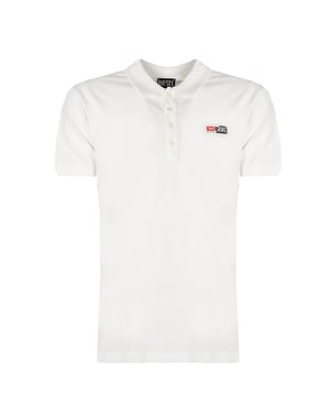 Polo blanco de Diesel Logotipo de la marca en el pecho izquierdo Corte regular, se ajusta a la talla real Cierre de botones 100% algodon