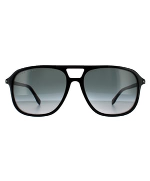 Hugo Boss Aviator Mens Shiny Black Grey Gradient 90041091 Hugo Boss are a large square aviator style crafted from lightweight plastic and features Hugo Boss branding on the temples..