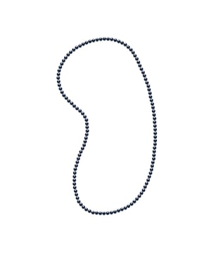 Collar o ópera de doble rango - perlas cultivadas de agua dulce blanca redonda 6-7 mm - negro - longitud 80 cm - Entregado en un caso con un certificado de autenticidad y una garantía internacional: todas nuestras joyas están hechas en Francia.
