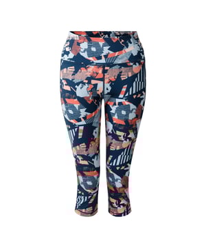 Material: Polyester. Fabric: Soft Touch. Design: Geometric, Iridescent, Sketch. Fabric Technology: Anti-Bacterial, Anti-Odour, Lightweight, Moisture Wicking, Quick Dry, UV Protection. Flat Locked Seams. Pockets: 1 Side Pocket. Waistline: Elasticated. Length: 3/4 Length. Sun Rating: UPF 50+.