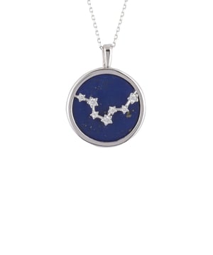 Discover the beauty of your star sign with this sophisticated zodiac lapis lazuli gemstone pendant necklace. Crafted from 925 sterling silver, the exquisite lapis lazuli stone background gives off an impressive dark blue hue which perfectly enhances the white cubic zirconia star constellation. The reverse is just as beautiful, featuring cut-out stars where the lapis lazuli discretely peeps through - not to mention the engraved name of your star sign.Pisces celebrate birthdays February 19 - March 20 and is the last sign of the zodiac, symbolized by two fish swimming in opposite directions. Pisces energy is associated with the water element and are often incredibly imaginative and intuitive; they have an uncanny ability to sense what others are feeling and thinking. They tend to be gentle, kind-hearted individuals who are deeply compassionate.Get ready to take on every day with style. Whether you pair it with a black dress and heels for a night out, or layer it over tees and jeans during casual coffee catch-ups with friends, you’ll love this showstopper!The pendant has a diameter of 2cm, the chain is 40-45cm long with adjuster and weighing 5.3 grams, its sure to bring compliments wherever you go. Whether you’re shopping for yourself or a special someone, show them how much you care with this stylish and meaningful piece!