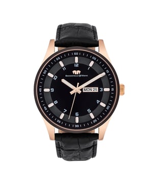 This model of the Rhodenwald & Sons manufacture is a place in every watch collection timeless, functional and versatile. The well -designed wristwatch does without superfluous additional functions and deliberately reduces the design to the basic elements of a timepiece: strokeindices with Arabic numerals, sword suits, an all -round minuteery and a date display are the focus of the dark dial. A stainless steel housing with screwed floor and IP coating in rose gold and a real leather strap with a trendy crocodile round off the high-quality equipment.