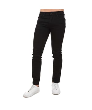 Mens Diesel THOMMER-X Slim Jeans in denim.- 5-pocket construction. - Zip fly and button fastening.- Belt loops to the waist.- Branded patch at rear waist.- Branded strip across small pocket.- Stitched details.- Lightweight.- Thommer style.- Slim-Skinny Fit.- 99% Cotton  1% Elastane.- Ref: 00SB6DRR68802