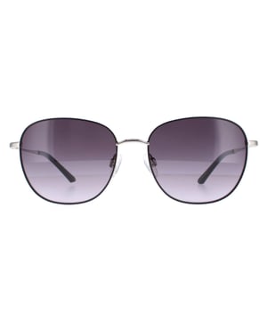 Elle Rimless Womens Black Grey Gradient 14893  Sunglasses are a stylish rimless design that effortlessly combines elegance with a touch of edginess. The frame is expertly crafted from high-quality metal, ensuring durability and a comfortable fit that lasts all day. The Elle logo features on the slender temples for brand recognition.