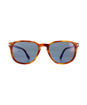 Persol Sunglasses 3019S 96/56 Terra Di Siena Light Blue have a round lens shape with the typical Persol style and feature the usual Persol arrow motif on the temple. The keyhole type bridge shape is also featured and this look is very much in at the moment.