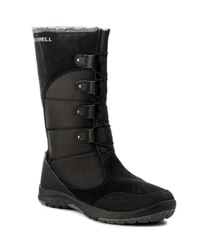 Merrell Monarch Tall Lace-Up Black Suede Leather Boots My57783