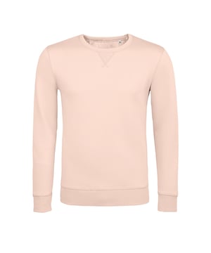 Material: 80% ringgesponnene Baumwolle und 20% Polyester. Gebürstetes Rückenfleece. Überschnittene Schulter. 2x2 gerippte Kragen, Manschetten und Saum. V-Detail am vorderen Hals. Geklebter Hals. Schließfach-Aufnäher. Größenetikett ohne Markenzeichen am Halsausschnitt. Brustumfang (in): XS(35/36), S(36/38), M(38/40), L(41/42), XL(43/44), XXL(45/47), 3XL(47/49), 4XL(50/52), 5XL(53/55).