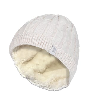 The beautiful cable knit hat, these ladies Heat Holders ribbed cable knit beanie hat have a fabulous fur-like plush insulating lining, called Heatweaver, that is even more effective at holding warm air in. This silky, soft lining doesn't just feel luxurious, it also assures you of warm ears in the harsh winter. This all is made with the Heat Holders Yarn which is expertly made in order to keep you nice and warm, with its superior moisture wicking abilities and keep all the cold out. All these features guarantee that you are toasty warm throughout the cold weather. Compared to the ladies original hat, the cable knit is more prominent.