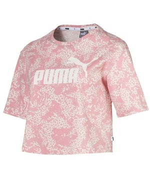 Puma Elevated Essentials Cropped Logo AOP T-shirt Dames Top 580392 94