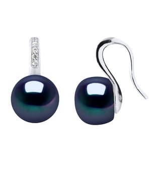 Pendientes Gancos de perlas verdaderas Culturadas Botones de agua dulce 9-10 mm - Calidad AAAA + - Colori Black Tahiti - óxidos y zirconio - Sistema de ciclo Alergénico - Joyas 925 milésima - 2 años Garantía contra cualquier defecto de fabricación - suministrado en su caso de presentación con un certificado de autenticidad y una garantía internacional: todas nuestras joyas se hacen en Francia.