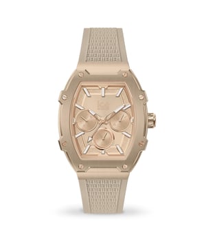 Diese Ice Watch Ice Boliday - Timeless Taupe Multi Dial Uhr für Frauen ist das perfekte Zeitmesser, um sie zu tragen oder zu verschenken. Das Gehäuse aus Roségold in Tonneau-Form kombiniert mit dem bequemen braunen Silikonarmband sorgt dafür, dass Sie dieses atemberaubende Zeitmessgerät ohne Kompromisse genießen können. Angetrieben von einem hochwertigen Quarzwerk und bis zu 5 bar wasserdicht, wird Ihre Uhr weiter ticken. Diese Uhr mit einem super weichen Silikonarmband verleiht all Ihren Outfits einen Hauch von lebendigem Stil! Diese Multi-Dial-Uhr verfügt über eine Kalenderfunktion: Tag-Datum, 24-Stunden-Anzeige, leuchtende Zeiger und leuchtende Zahlen. Hochwertiges, 19 cm langes und 19 mm breites braunes Silikonarmband mit einer Schnalle. Gehäusemaße: 35 x 45 mm, Gehäusehöhe: 11 mm, Gehäusefarbe: Roségold und Ziffernblattfarbe: Roségold.
