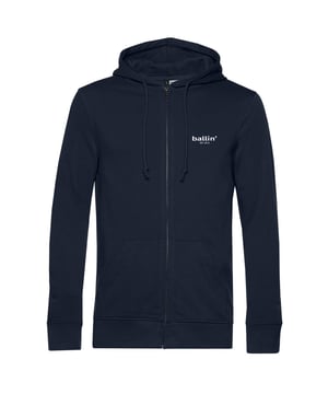Heren ziphood van het merk Ballin Est. 2013. De ziphoodies van Ballin Est. 2013 zijn gemaakt van 80% biologisch katoen en 20% gerecycled polyester, en hebben een normale pasvorm. Het zachte katoen en polyester zorgt voor een heerlijk draagcomfort.  Modelnaam: ZiphoodCategorie: heren ZiphoodMaterialen: katoen en polyesterKleur: blauw