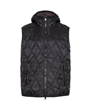 Diesel gewatteerd zwart giletjack, gewatteerd gilet, ritssluiting, 2 zijzakken, Diesel-logo op de achterkant. Materiaal: 100% polyamide, vulling: 100% polyamide, zwarte bodywarmer