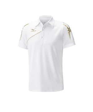 Mizuno DryLite Korte Mouw Collared Wit Heren Poloshirt K2GA5A1601