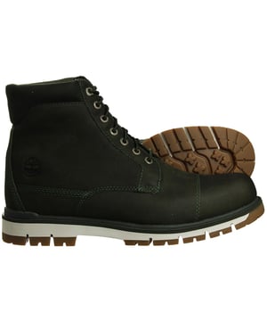 The Timberland Radford 6-Inch Waterproof Men's Green Boots are a versatile and rugged choice for men who seek both style and durability in their footwear. Here are the key features of these boots:

 Green Leather and Fabric Upper:  These boots typically feature a combination of premium green leather and fabric materials, offering a stylish and contemporary appearance while providing durability and resistance to the elements.

 Classic 6-Inch Height:  These boots feature the iconic 6-inch height, providing ankle support and protection. This height is versatile and suitable for various occasions, from casual outings to outdoor activities.

 Waterproof Construction:  Timberland is known for its waterproof boots, and the Radford line is designed to keep your feet dry in wet conditions. These boots often feature seam-sealed construction and waterproof leather and fabric.

 Padded Collar and Tongue:  The boots come with a padded collar and tongue for added comfort and to reduce the risk of chafing or discomfort during extended wear.

 Lace-Up Closure:  Typically, these boots feature a lace-up closure system with durable hardware, allowing you to achieve a secure and customized fit while ensuring long-lasting durability.

 Anti-Fatigue Technology:  Some Timberland boots, including the Radford line, incorporate anti-fatigue technology in the midsole. This technology provides all-day comfort and support, making them suitable for extended wear.

 Versatile Style:  These boots are designed to be versatile, making them suitable for a range of outfits and occasions, from urban adventures to outdoor pursuits.

 Timberland Branding:  These boots often feature Timberland branding details, such as the iconic Timberland tree logo on the side, tongue, or heel, representing the brand's commitment to quality and style.

 Durable Rubber Outsole: The rubber outsole offers excellent traction and grip on various surfaces, ensuring stability and safety in different environments.

In summary, the Timberland Radford 6-Inch Waterproof Men's Green Boots combine style, comfort, and weather-ready features. With their premium leather and fabric construction, classic design, and cushioned support, they are a versatile addition to your wardrobe, suitable for both everyday wear and outdoor adventures. These boots represent Timberland's tradition of quality and functionality in men's footwear.