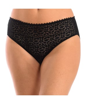 Panties DIM.
 Elastic and breathable fabric.
 Lace.
 Elastic waistband.
 Tonal interior lining.
 Seams seen in tone.
 Composition: 87% Polyamide, 13% Elastane
 Care:
Wash at max temperature 40º.
 Do not use bleach.
 Do not use dryer.
 Do not iron.
 Do not dry clean.
