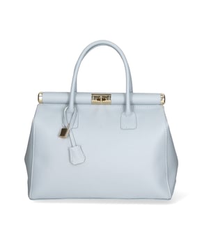 Bolso de mano de mujer de dos compartimentos con bandolera extraíble. Producto artesanal italiano en piel genuina dólar. Hecho en Italia