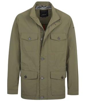 79% Polyamid, 21% Baumwolle; Geox Jacke;  Modell: M9221QT2538F3172;  Hochwertig verarbeitet;  Regular Fit;  Stehkragen;  Knopfleiste mit 6 Knöpfen;  Zwei-Wege-Reißverschluss;  Zwei Brusttaschen, vier Fronttaschen, eine Innentasche;  Verstellbare Taille;  Geox Logodetails