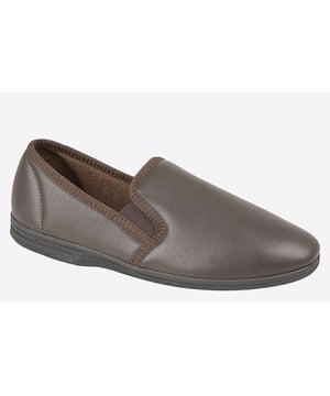Comfortable, sleek, and a relaxed attire classic, these Zedzzz men's Ivor slippers boast twin gussets for easy wear, a padded footbed, and a durable outsole for wear in and around the house.
- Grain PU upper
- Twin gussets for easy slip on wear
- Padded footbed
- Textile Covered Injected Sole