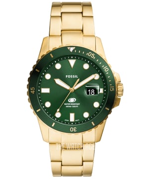This Fossil Fossil Blue Analogue Watch for Men is the perfect timepiece to wear or to gift. It's Gold 42 mm Round case combined with the comfortable Gold Stainless steel watch band will ensure you enjoy this stunning timepiece without any compromise. Operated by a high quality Quartz movement and water resistant to 10 bars, your watch will keep ticking. Elegant and fashionable watch that is suitable for the daily life of every Men. This Analogue watch has a calendar function: Date , Luminous Hands and Luminous Numbers High quality 21 cm length and 22 mm width Gold Stainless steel strap with a Fold over with push button clasp Case diameter: 42 mm,case thickness: 11 mm, case colour: Gold and dial colour: Green