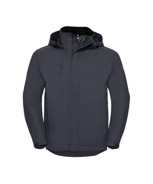 Material: 100% Nylon. Lining: Mesh. Fabric: PU Coating, Taslan. Design: Plain. Fabric Technology: Breathable, Shower Resistant, Water Resistant, Waterproof. Access For Decoration, Articulated Elbow, Rain Channel, Taped Seam. Cuff: Adjustable. Sleeve-Type: Long-Sleeved, Raglan. Neckline: Soft Touch, Standing Collar. Hood Features: 3 Piece, Concealed. Pockets: 1 Internal Pocket, 2 Front Pockets, 1 Chest Pocket, Zip. Fastening: Full Zip, Reversed Zip. Waterproof Rating: 2000mm. 2000g/m²/24hrs. Hem: Drawcord, Drop Hem. Sustainability: Amfori, Better Cotton Initiative, BSCI, Fair Labor Association, Oeko-Tex Standard 100 Certified.