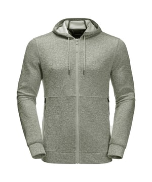 Jack Wolfskin Summer Knit Chaqueta con capucha con cremallera para hombres verde Top 1708291 4288