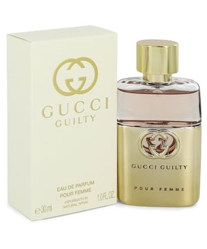Gucci Guilty Pour Femme Eau de Parfum is an oriental floral fragrance for women. Top notes are pink pepper, bergamot and mandarin orange. Middle notes are lilac, geranium, rose and violet. Base notes are patchouli and amber. Gucci Guilty Pour Femme Eau de Parfum was launched in 2019.