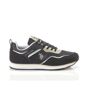 Zapatillas sin cordones para mujer.
  Marca: U.S. Polo Assn..
  Color: Negro.
  Patron: Imprimir.
  Cierre: Cordones.
  Estilo sin cordones.
  Diseno deportivo.
  Codigo del articulo: NOBIK010KW.
  Composicion: 100% gamuza.
  Temporada: Primavera/Verano.