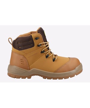 Vollständig wasserdichter und metallfreier moderner Sicherheitsstiefel mit Zehenschutzkappe aus Glasfaserverbundstoff, metallfreier Zwischensohle, geformtem PU-Fußbett für ganztägigen Komfort und PU-Laufsohle mit doppelter Dichte.
Neuer und trendiger metallfreier WP-Sicherheitsstiefel. Ideal für die Sicherheitsbranche und Arbeiten im Freien
Obermaterial aus wasserabweisendem Leder - Tief gepolsterter, atmungsaktiver Mesh-Kragen und -Zunge für erhöhten Komfort - Metallfreie Haken für die Schnürung - Komfortables und gepolstertes, herausnehmbares PU-Fußbett mit Fußgewölbeunterstützung - Abriebfeste Zehen- und Fersenpartie - Dynamische und hochgezogene, eingespritzte PU-Zwischensohle, die das Obermaterial umschließt, um erhöhten Schutz zu bieten