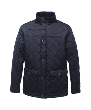 100% Polyester. Gesteppte, wasserabweisende Jacke. Thermo Guard Isolierung. 160gsm Körper-Isolationswatte Gewicht. 2 untere aufgesetzte Taschen