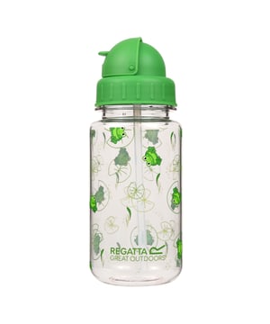 80% Tritan Copolyester Plastic, 10% Polypropylene, 10% Silicone. BPA Free, Lightweight. Flip Up Straw, Screw Top Lid. Design: Frog. Capacity: 0.3L.