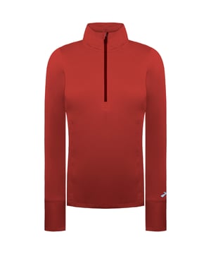The Brooks Dash 1/2 Zip Women's Running Top is a versatile layer designed for cool-weather runs. Combining comfort, performance, and style, this top is crafted to keep you warm and dry without restricting movement.

Key Features:
Manufacturer Colour:

Copper/Run Raisin

Soft and Comfortable Fabric:

Made with a buttery-soft, brushed fabric for cozy comfort against the skin.


Moisture-Wicking Performance:

DriLayer® fabric efficiently wicks sweat away, keeping you dry during workouts.


Half-Zip Design:

Adjustable 1/2 zip neckline allows you to control ventilation on the go.


Thumbholes:

Built-in thumbholes keep sleeves in place and provide extra hand warmth on chilly days.


Flattering Fit:

Semi-fitted silhouette ensures ease of movement while delivering a polished look.


Storage Options:

Includes a small hidden pocket for secure storage of essentials like keys or cards.


Reflective Accents:

Discreet reflective details enhance visibility in low-light conditions for added safety.


Stylish Design:

Sleek and minimalistic design in versatile colors for an elevated athletic look.



Whether you're heading out for a long run or layering up for a workout, the Brooks Dash 1/2 Zip Women's Running Top is a reliable and stylish choice.