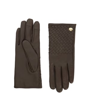 Elevate your winter wardrobe with Idols, exquisite woven leather gloves crafted from premium leather. Designed with stylish woven details and gold Dune London branding at the wrist for a sophisticated touch, these gloves are more than just a practical accessory on chilly days.