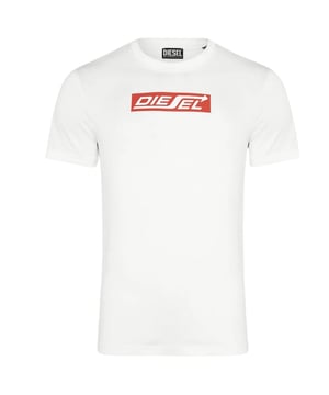 Short Sleeved White T-Shirt Diesel Branding Crew Neck Tee, Regular Fit, Fits True To Size 100% Cotton White Tee