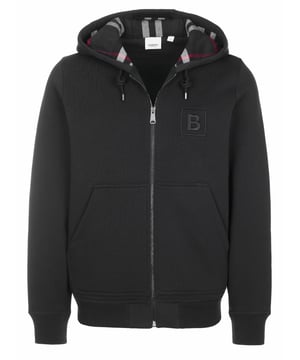 75% katoen, 25% polyester; Burrbery-jas; Model: 80618541; Hoogwaardige afwerking; capuchon, ritssluiting; Twee voorzakken; Burrbery-logodetails