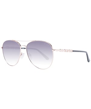 Gender: Women
Main color: Rose Gold
Extra: No extra
Frame color: Rose Gold
Frame material: Metal
Lenses color: Grey
Lenses material: Plastic
Filter category: 3
Style: Aviator
Lenses effect: Gradient
Protection: 100% UVA & UVB
Size: 59-16-140
Lenses width: 59
Lenses height: 52
Bridge width: 16
Frame width: 145
Temples length: 140
Spring hinge: No
Shipment includes: Branded case
Rim style: Full-Rim