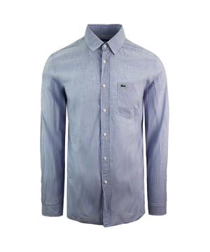 Lacoste Slim Fit Lange Mouw Heren Blauw Katoenen Button Up Overhemd CH0486 58M