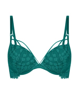 Deze comfortabele maximizer bh is je nieuwe beste vriend! Met leuke bandjes over de borsten en cups met beugel voor een comfortabele pasvorm. Afgewerkt met romantisch kant. Combineer met bijpassende slips!
