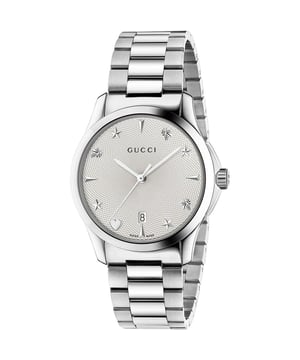 Model: YA1264028AEAN: 0731903409972Movement: QuartzBracelet color: Silver-toneWaterproofing: 50 meters / 165 feetDial Color: SilverBracelet material: Stainless SteelDial diameter: 38 mmGender: WomensDisplay: AnalogStyle: LuxuryShape: RoundCase color: Silver