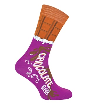 Everybody loves Chocolate! What better way to show that love off than with these perfect novelty socks! With bright funky colours and an unwrapped chocolate bar design, these socks are a delicious addition to your sock drawer. The packaging is a genius gift box shaped and designed like a classic Chocolate Bar and is the perfect gift for any Choco lover! Even if you’re looking for an extra Christmas gift, Birthday present or even a stocking filler, these socks would be ideal. With Cotton Rich fibres you can be sure that these socks are super soft and comfortable on your feet as well standing out from the crowd with it’s funky colours and classic Chocolate bar design which will grab the attention of anyone. All of the Urban Eccentric products are produced for comfort and quality. They aim to reduce our impact on the environment as much as they possibly can, that's why Urban Eccentric are constantly redeveloping our processes and packaging to get as much recycled as possible. These brand of socks value humour, original designs, having fun and high quality production! These socks are available in Brown/Purple and come in Men’s One Size 6-11 UK. They’re made from 75% Cotton, 24% Polyamide, 1% Elastane and are Machine Washable.