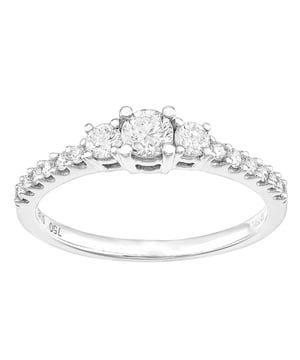 9K (375) witgoud: 1,59 gram; # Diamant: 0,5 ct